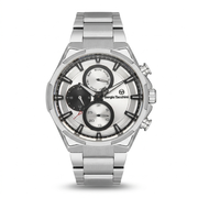 Sergio Tacchini Men's Chronograph Watch – Silver Dial & Silver Stainless Steel Bracelet