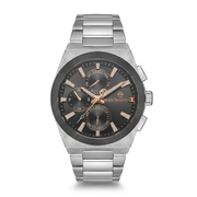 Sergio Tacchini Men's Chronograph Watch – Grey Dial & Silver Stainless Steel Bracelet
