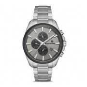 Sergio Tacchini Men's Chronograph Watch – Light Grey Dial & Silver Stainless Steel Bracelet