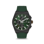 Sergio Tacchini Men's Chronograph Watch – Green Dial & Green Silicone Strap