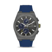 Sergio Tacchini Men's Chronograph Watch – Grey Dial & Blue Silicone Strap