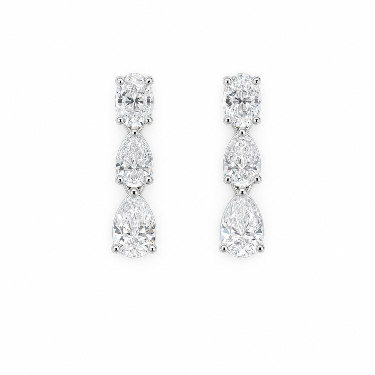 Graduated Zircon Earrings 925 Silver