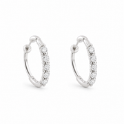 Elegant Round Hoop Earrings with Sparkling Stones 925 Silver