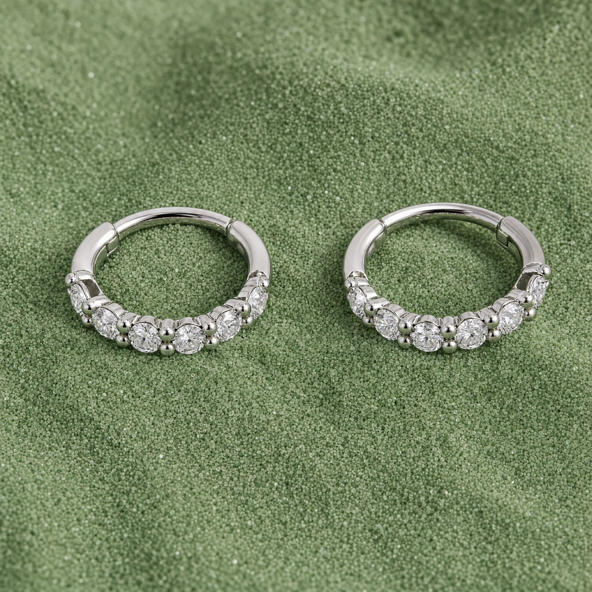 Elegant Round Hoop Earrings with Sparkling Stones 925 Silver