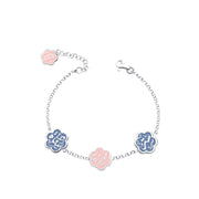 Bracelet of Egyptian Sterling Silver 925 Decorated with the Words "Protection – Affection – Happiness"