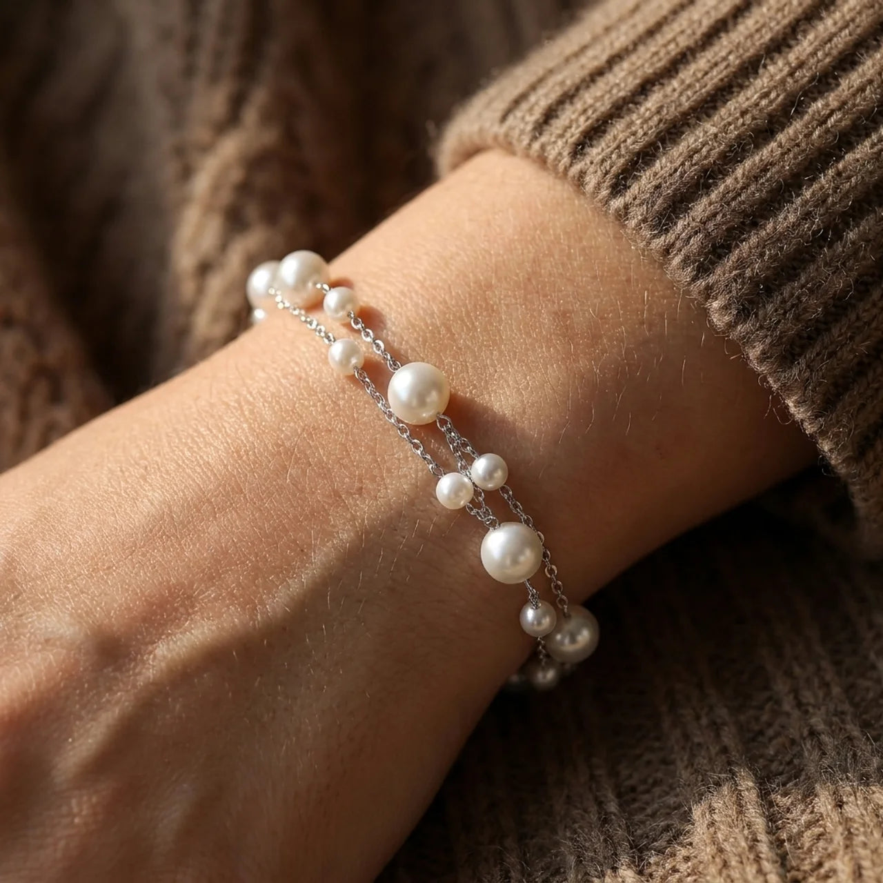 Soft Pearl Bracelet with an Elegant Design – 925 Silver
