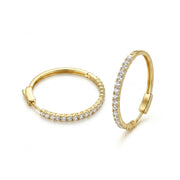 Fully Encrusted Women’s Hoop Earrings in 925 Silver