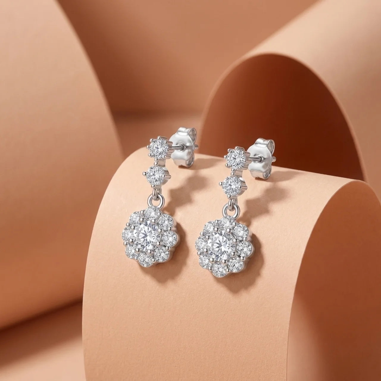 925 Silver Dangle Earrings with Zircon