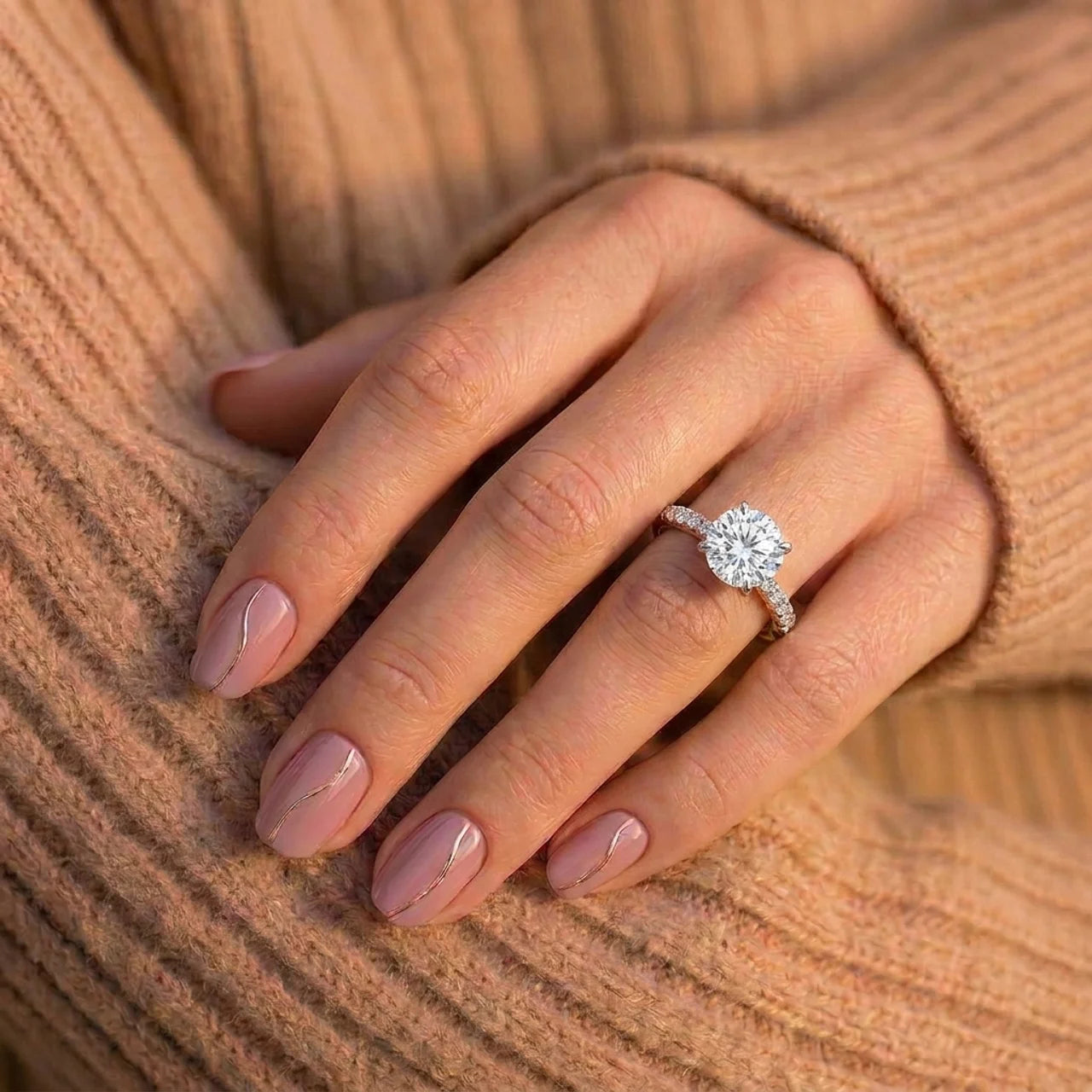 925 Silver Simple Design Ring with Sparkling Round Stones