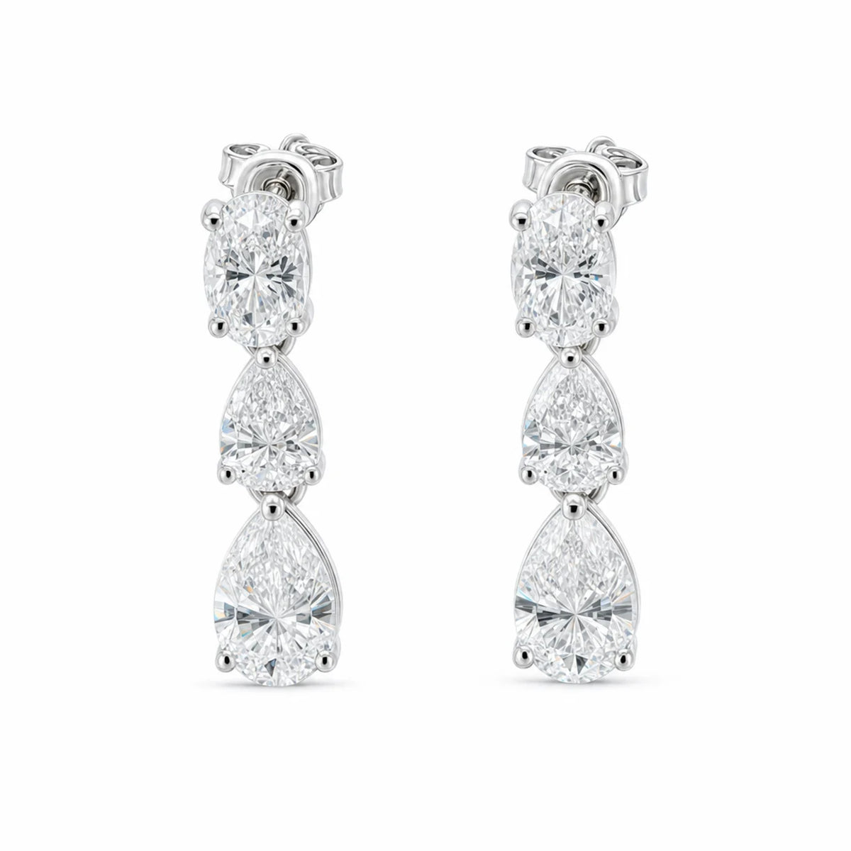 Graduated Zircon Earrings 925 Silver