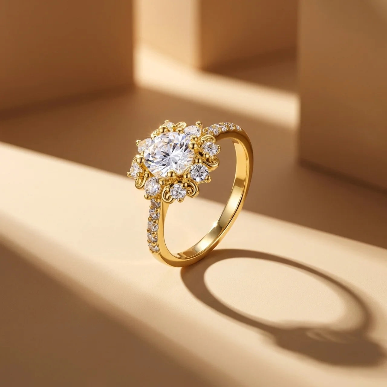 925 Silver Royal Design Ring – Gold Plated