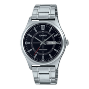 Casio Men's Analog Watch – Black Dial & Stainless Steel Bracelet