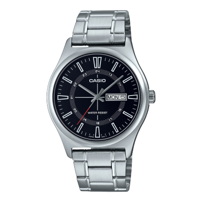 Casio Men's Analog Watch – Black Dial & Stainless Steel Bracelet