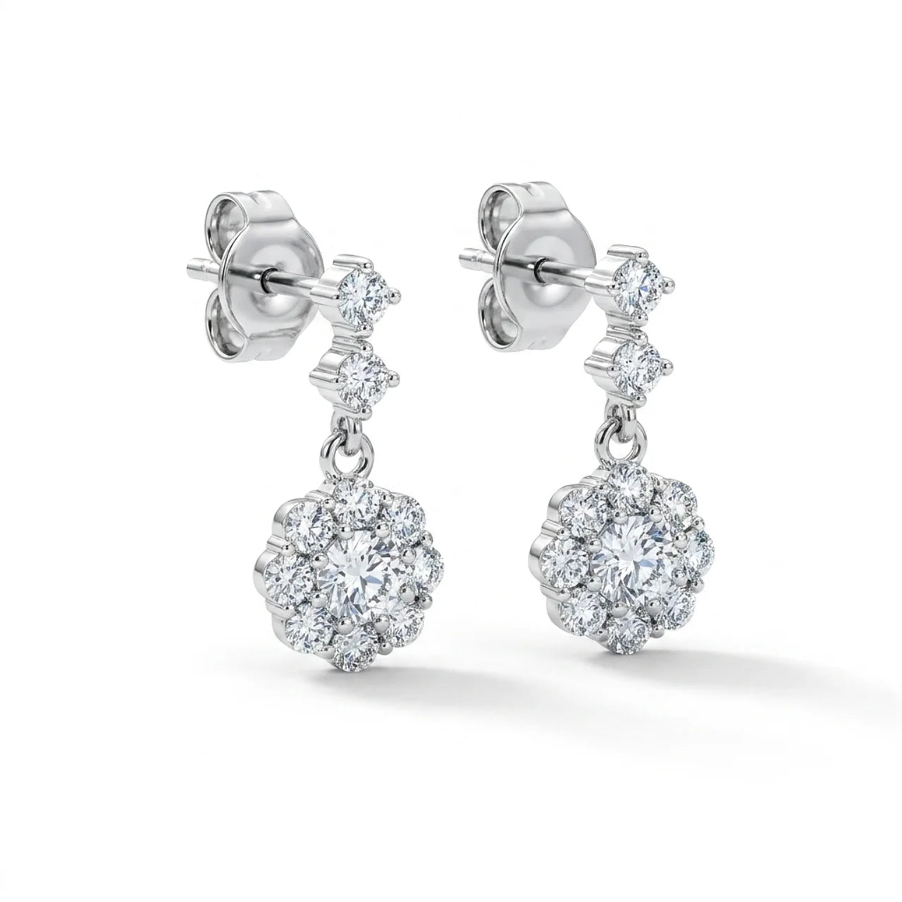 925 Silver Dangle Earrings with Zircon