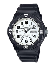 Casio Analog Men’s Watch – White Dial and Black Resin Band