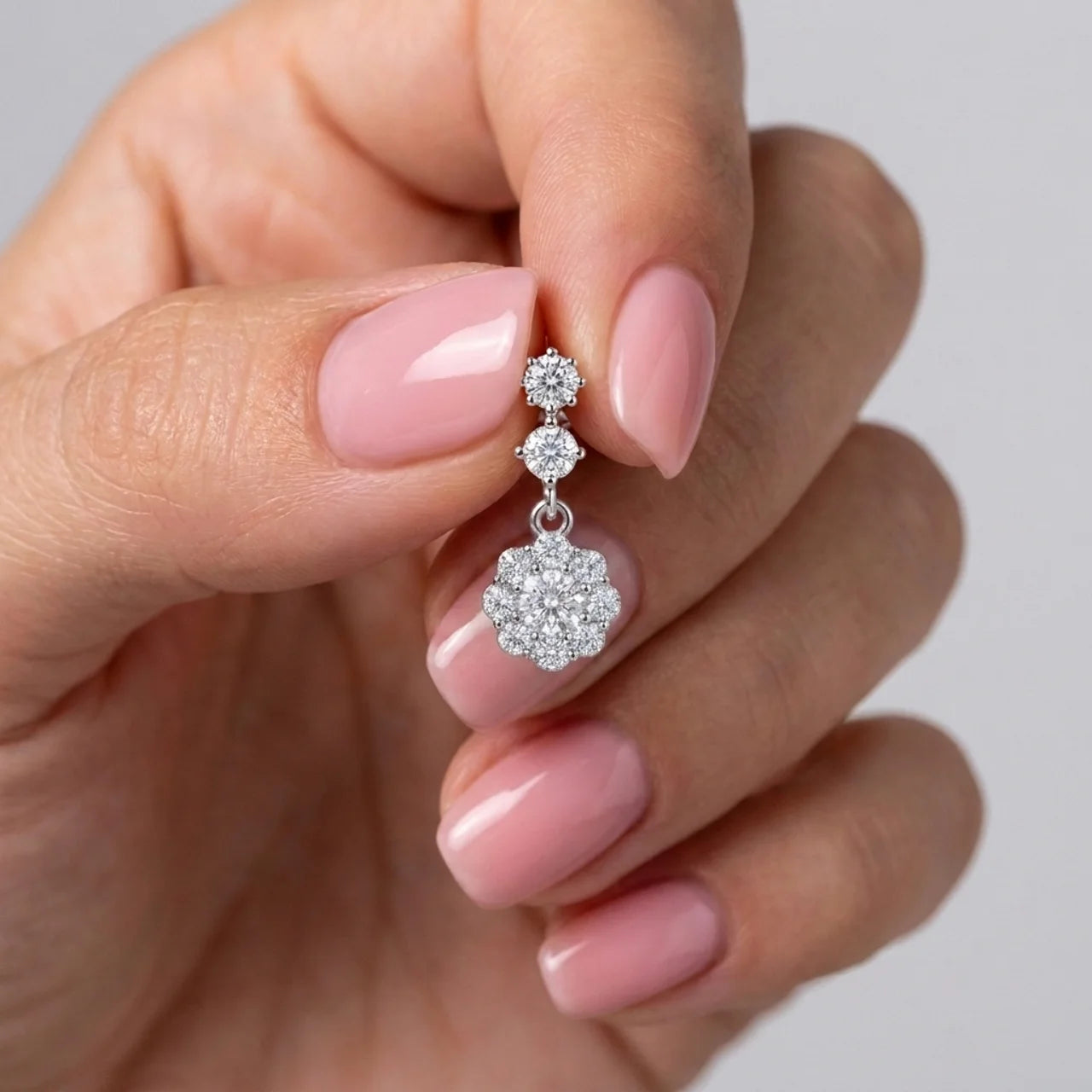925 Silver Dangle Earrings with Zircon