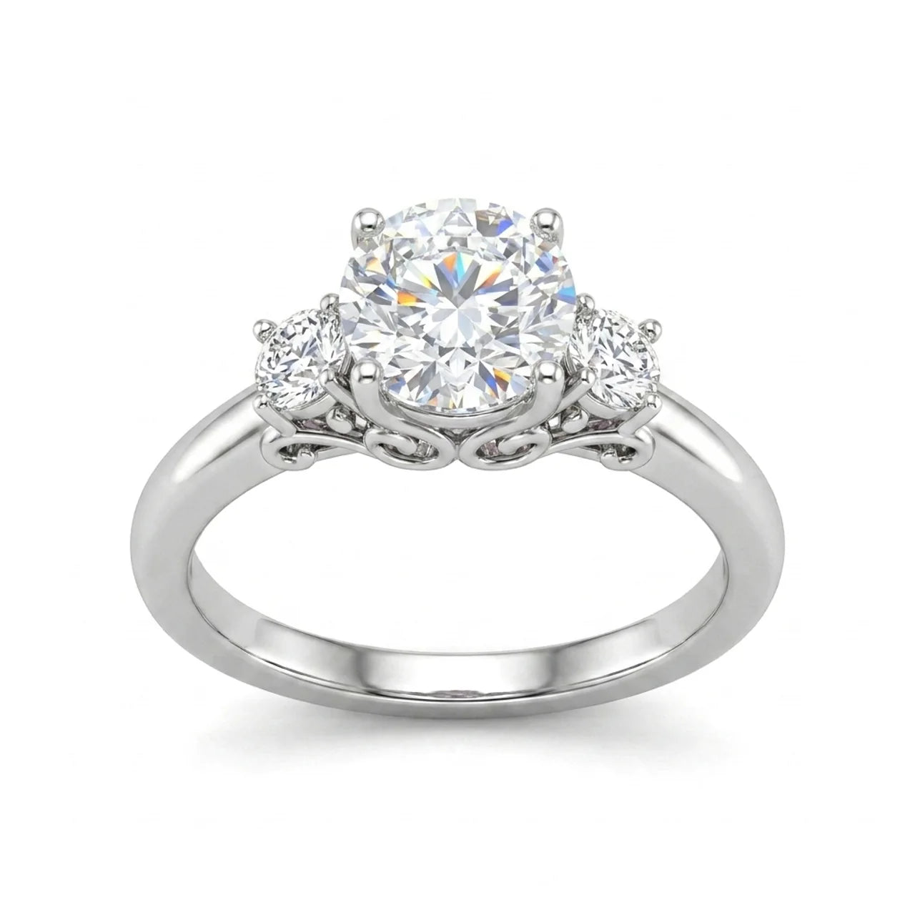 925 Silver Ring with a Sparkling Stone and Soft Royal Details