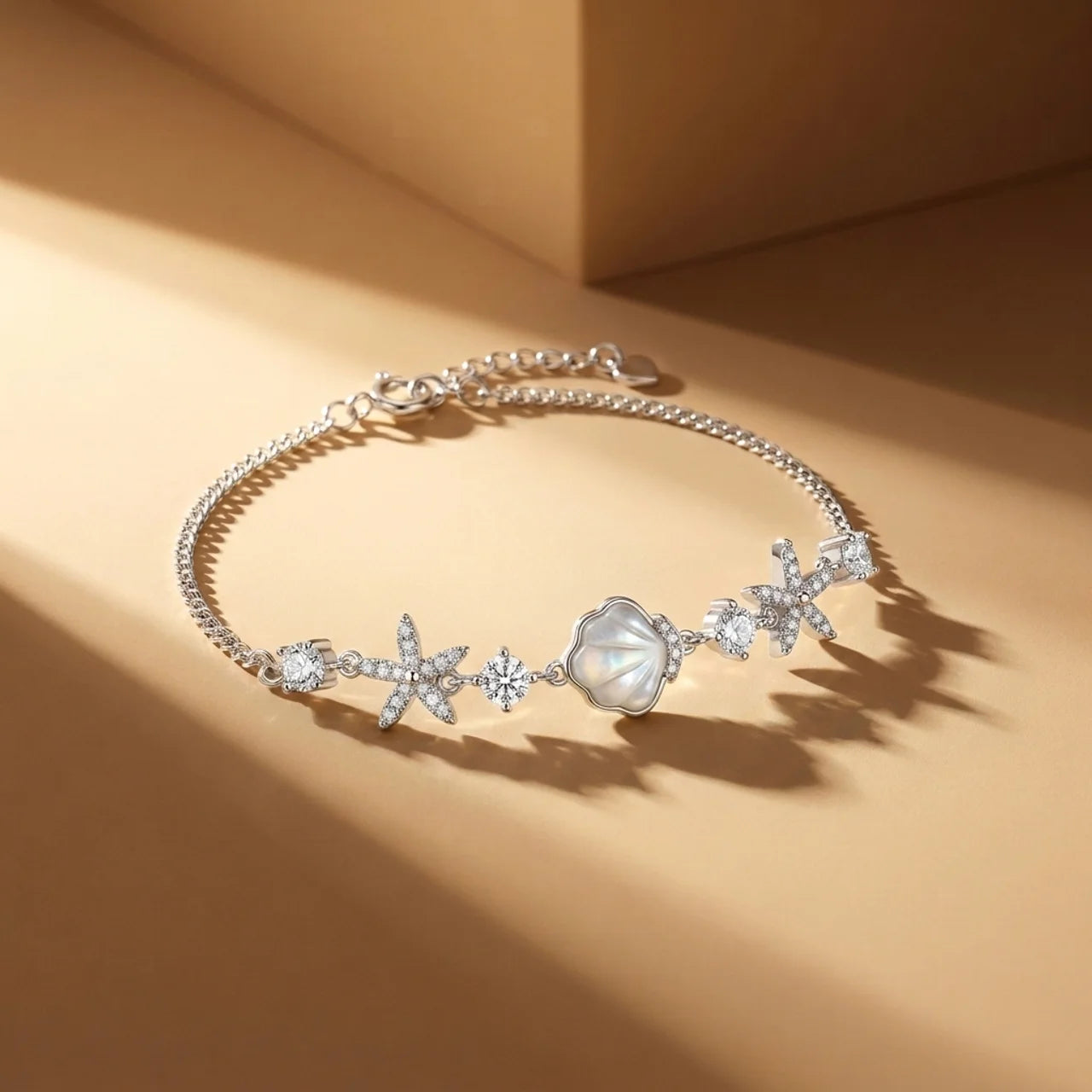 Shell and Starfish Bracelet in 925 Silver