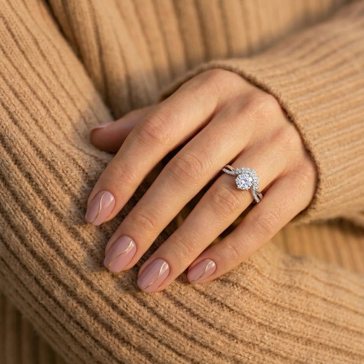 925 Silver Ring with Delicate Crown Details