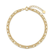Elegant 925 Silver Bracelet with Harmonious Layered Design