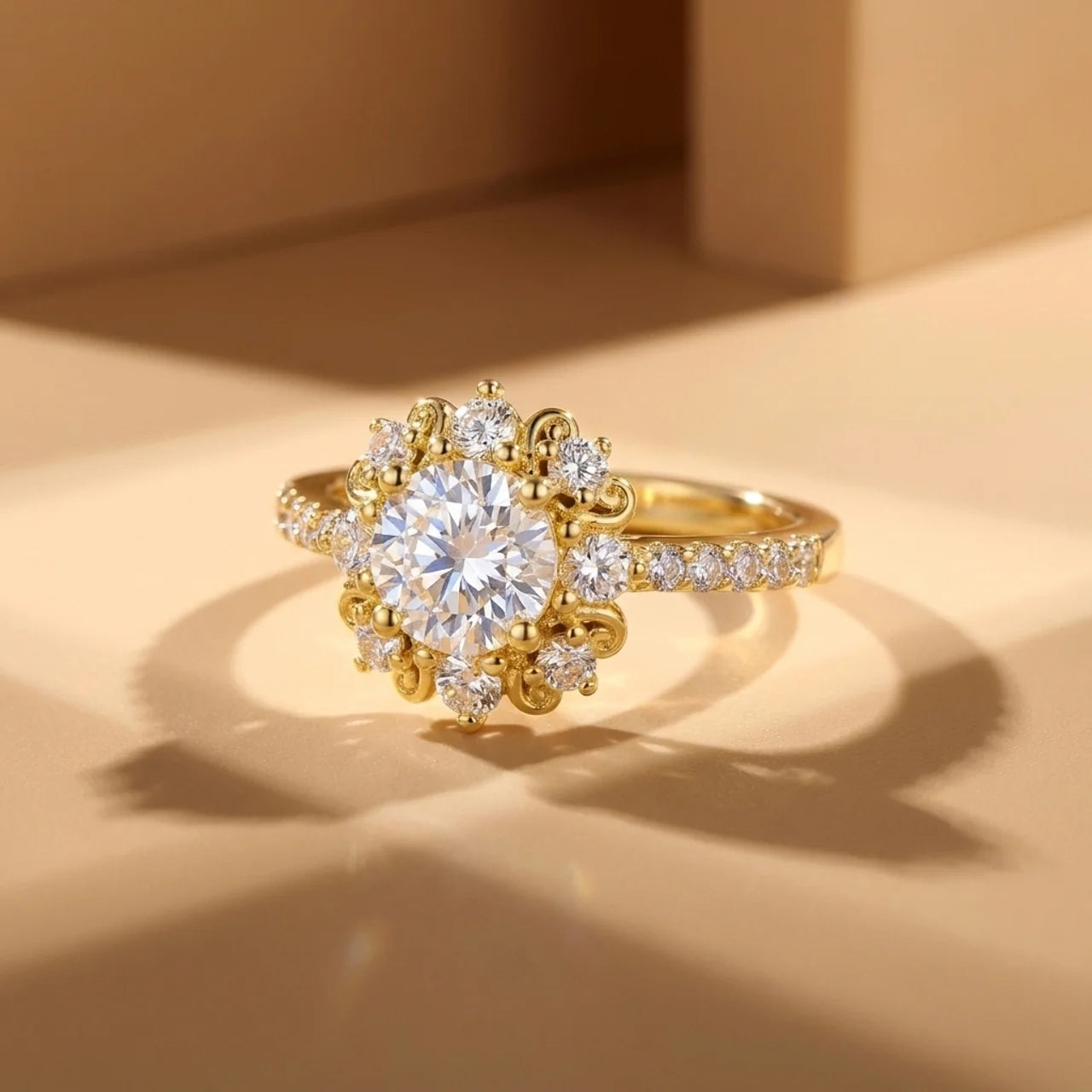 925 Silver Royal Design Ring – Gold Plated