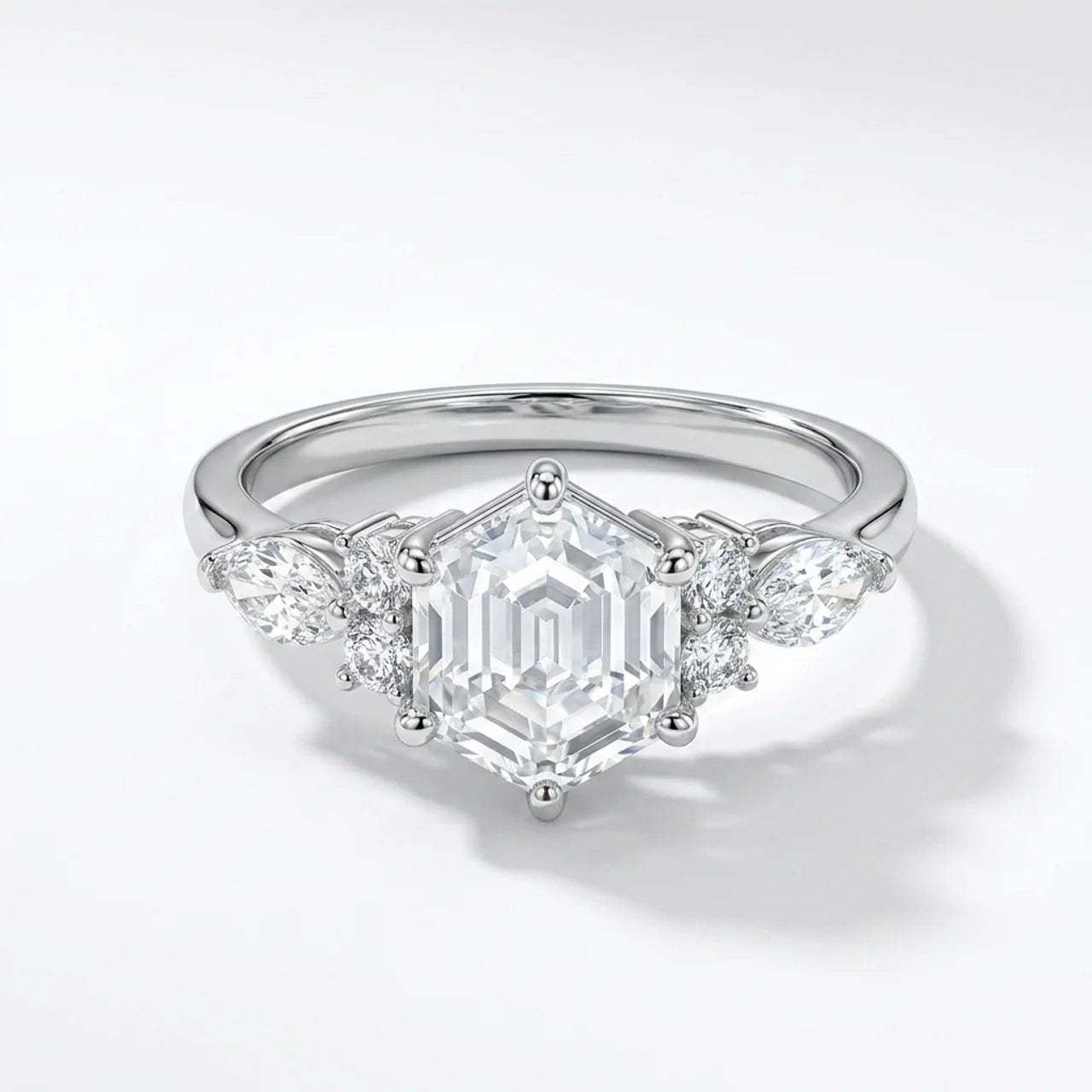925 Silver Elegant Ring with a Square Stone and Attractive Shine