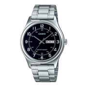 Casio Men's Analog Watch – Black Dial & Stainless Steel Bracelet