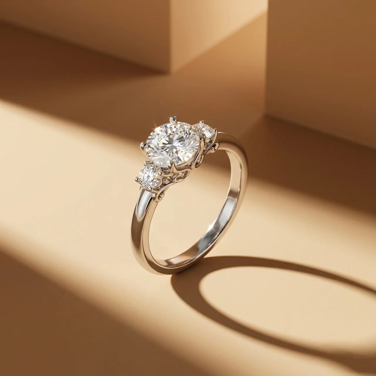 925 Silver Ring with a Sparkling Stone and Soft Royal Details