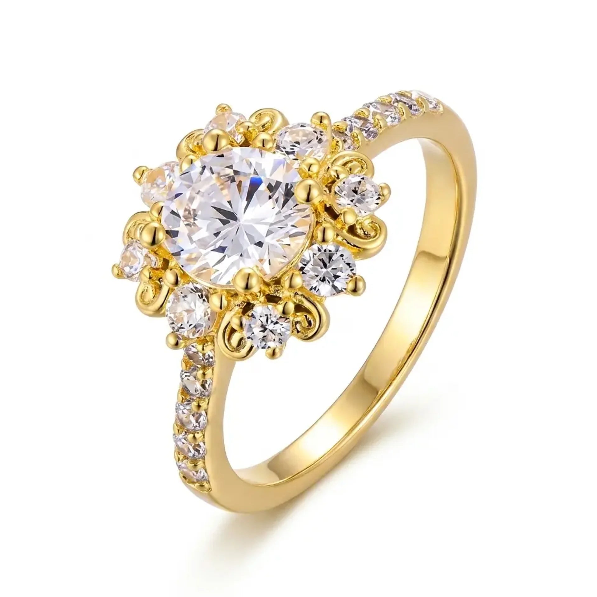 925 Silver Royal Design Ring – Gold Plated