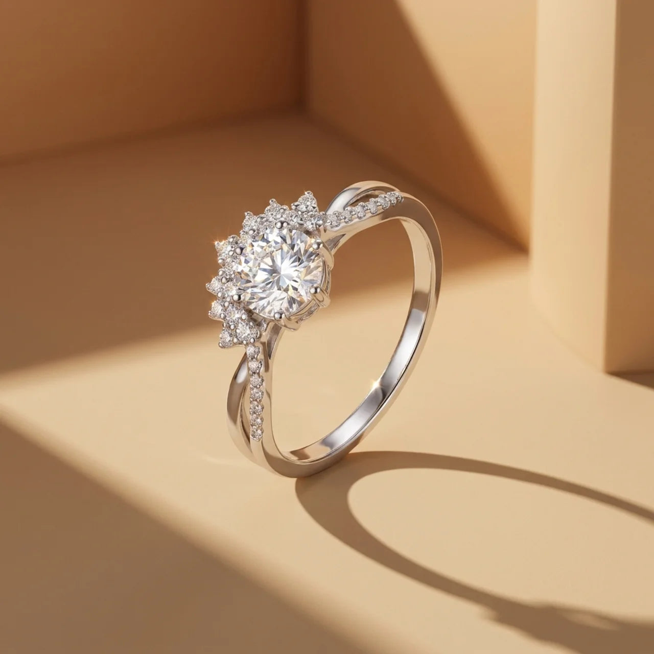 925 Silver Ring with Delicate Crown Details