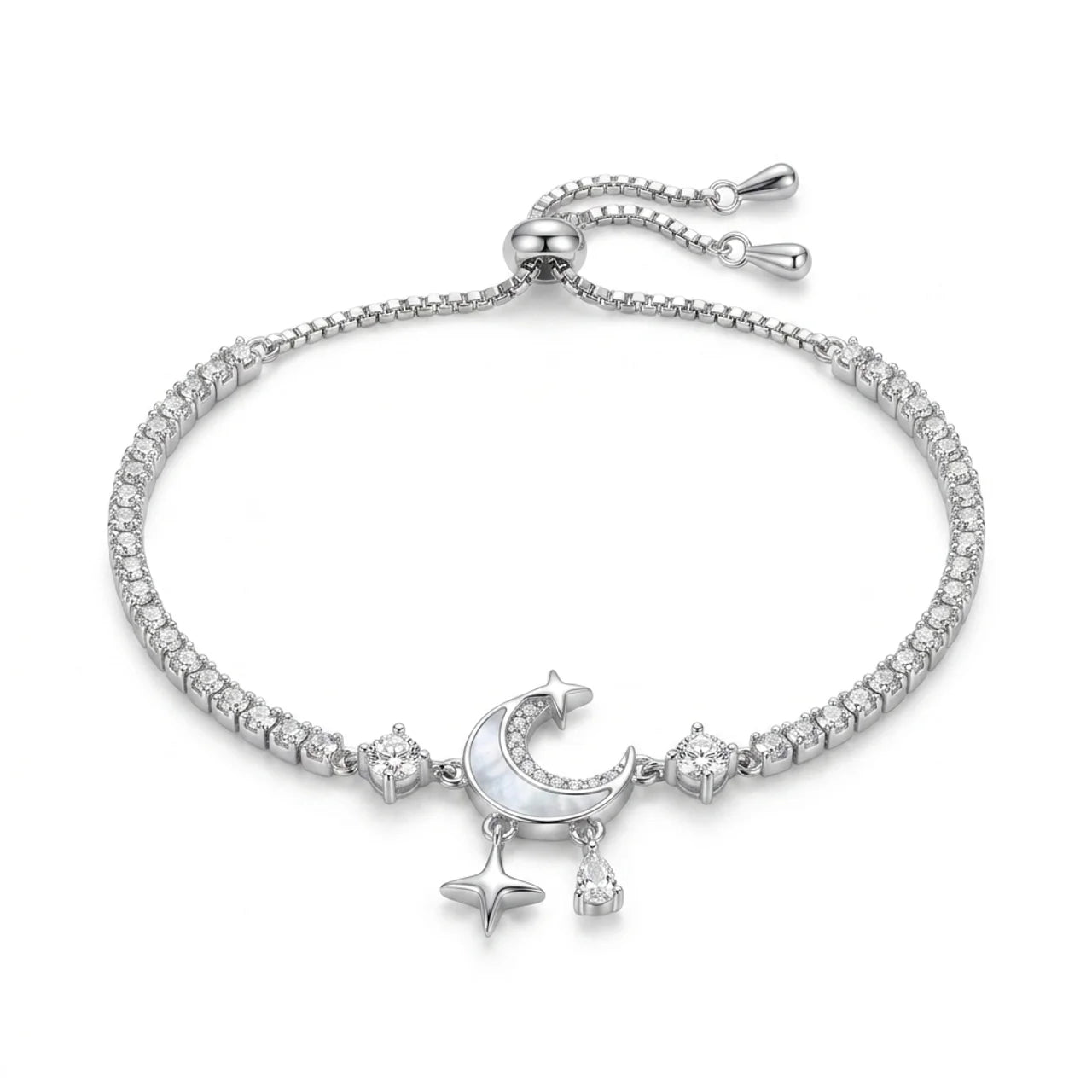 925 Silver Bracelet with Sophisticated Celestial Details