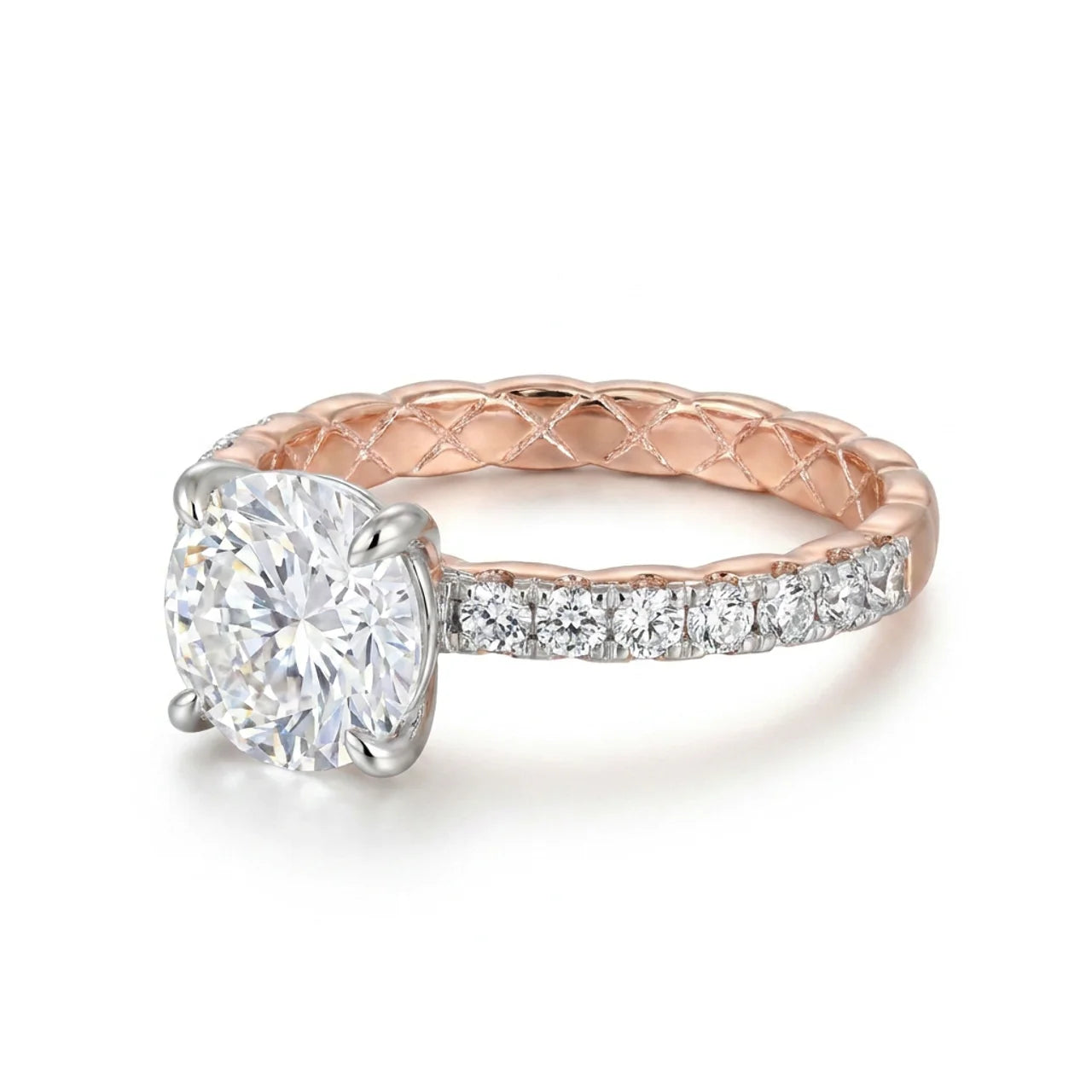 925 Silver Simple Design Ring with Sparkling Round Stones
