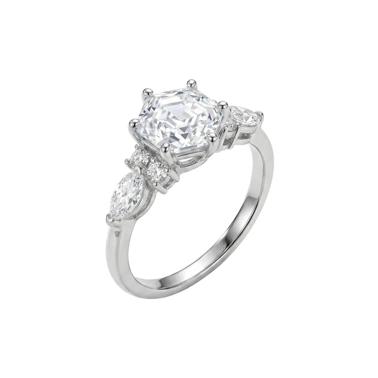 925 Silver Elegant Ring with a Square Stone and Attractive Shine
