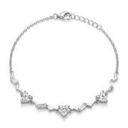 Soft Heart-Shaped Bracelet with Sparkling Stones – 925 Silver