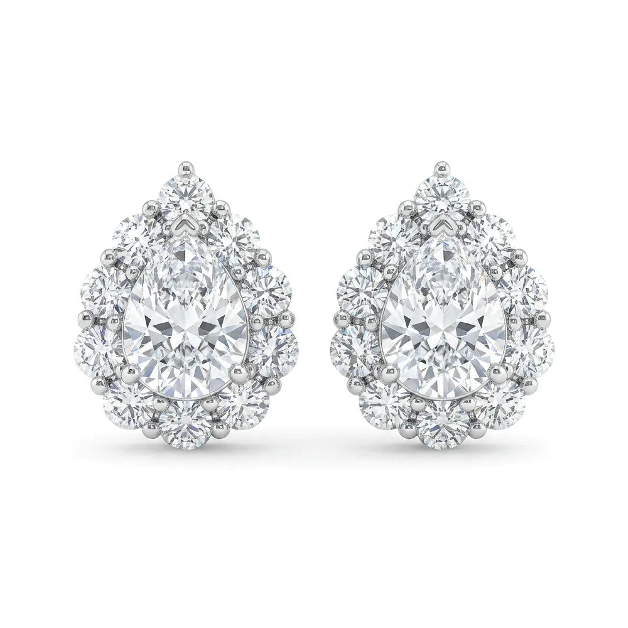 925 Silver Water Drop Earrings Encrusted with Sparkling Stones