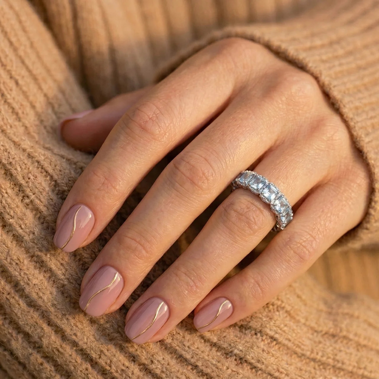 925 Silver Ring with Sparkling Rectangular Stones