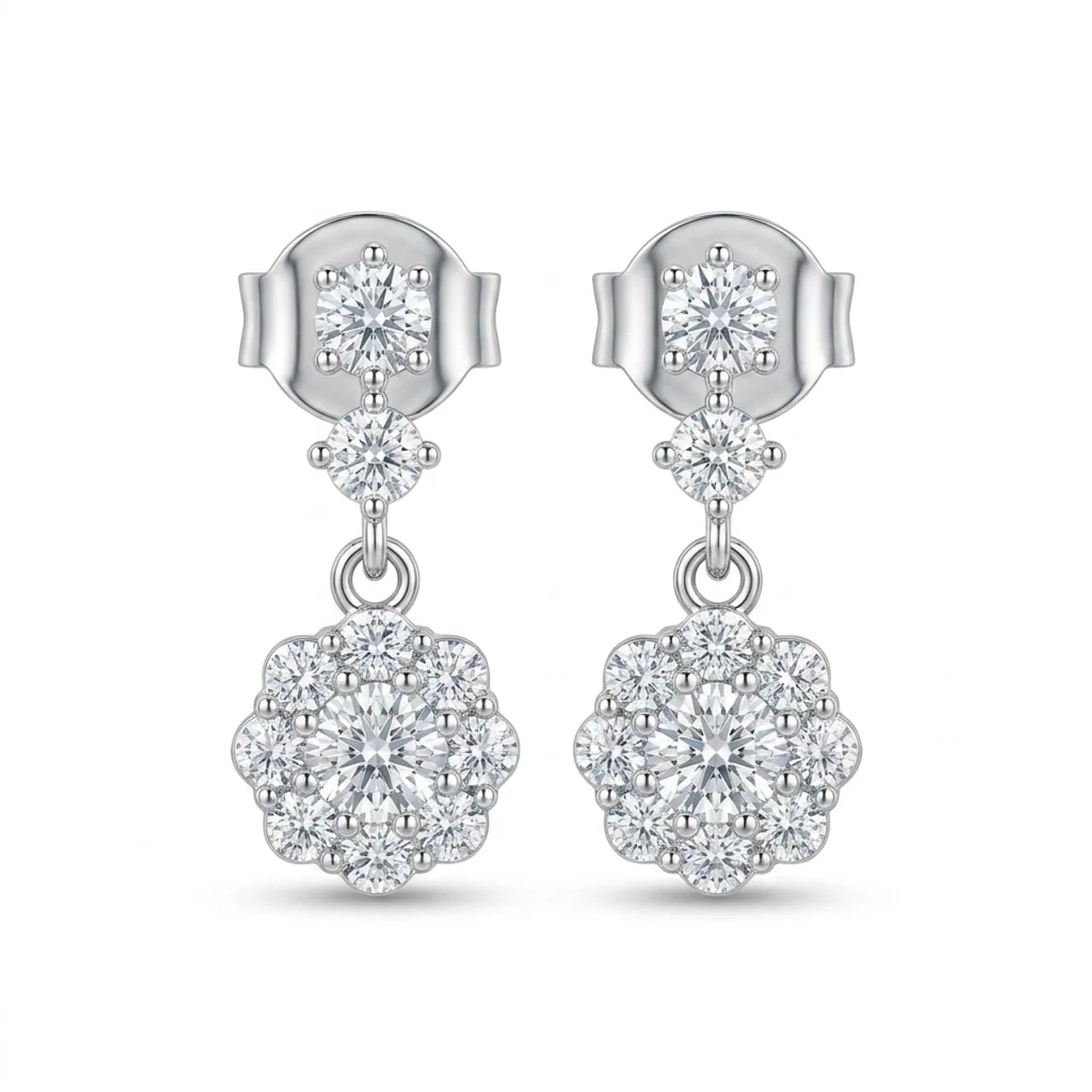 925 Silver Dangle Earrings with Zircon