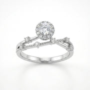 925 Silver Ring with a Round Stone and Luxurious Details