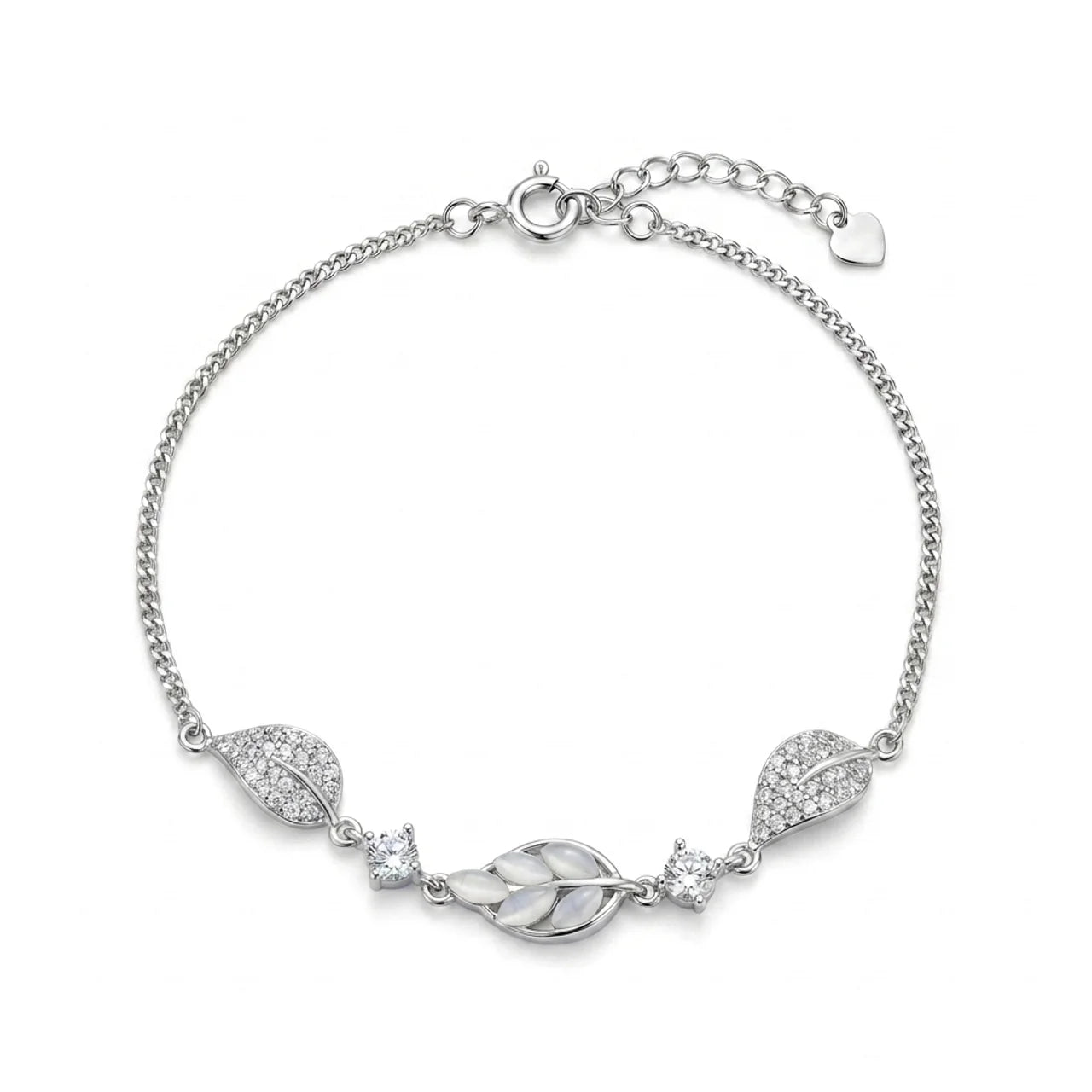 انسيال أوراق براقة بتفاصيل راقية فضة عيار 925