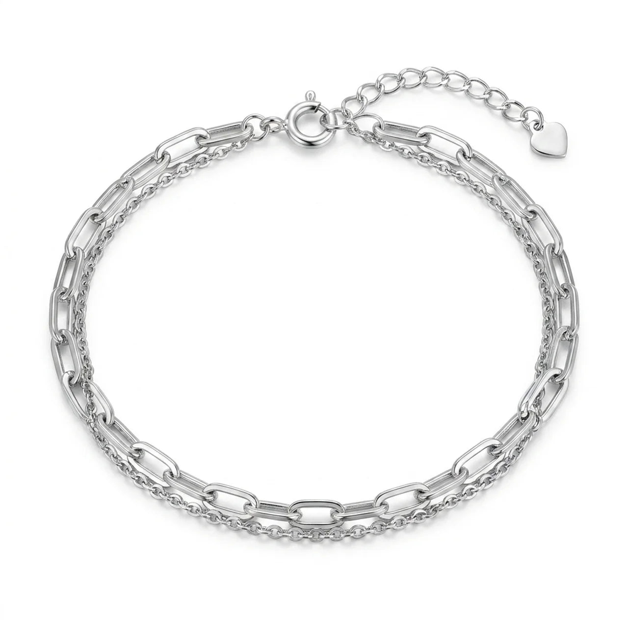 Delicate Double Chain Bracelet in 925 Silver