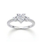 925 Silver Heart Ring with Sparkling Details