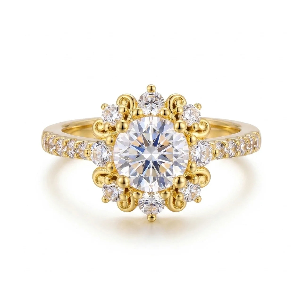 925 Silver Royal Design Ring – Gold Plated