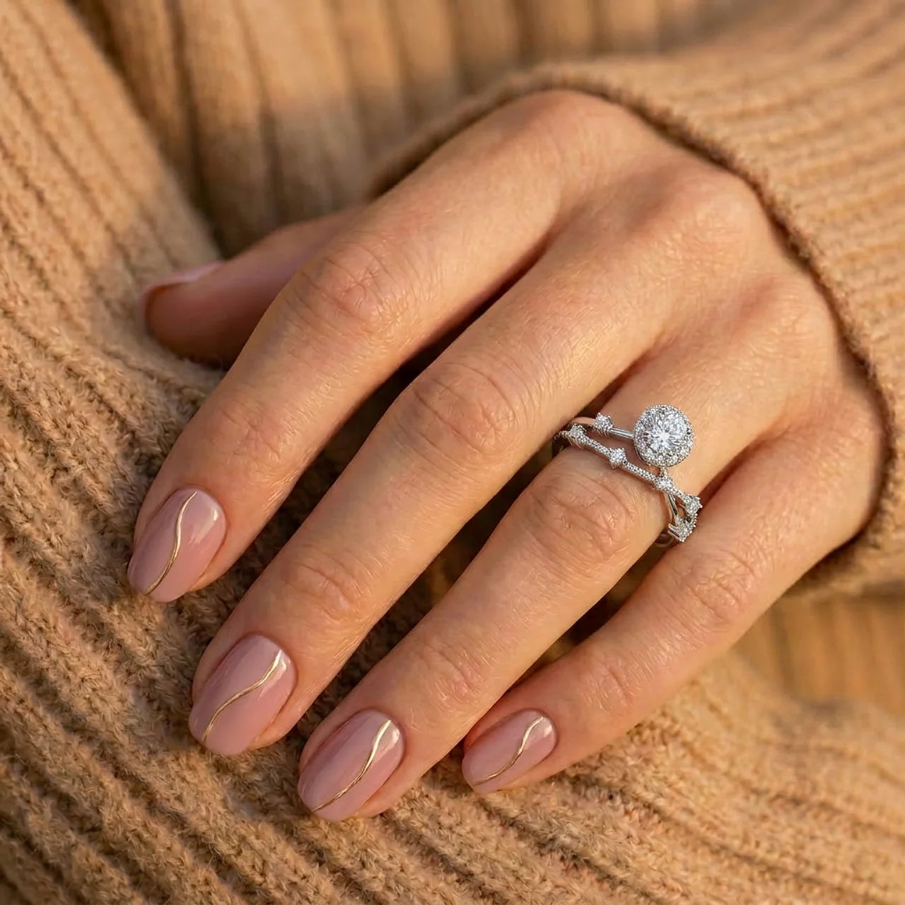 925 Silver Ring with a Round Stone and Luxurious Details
