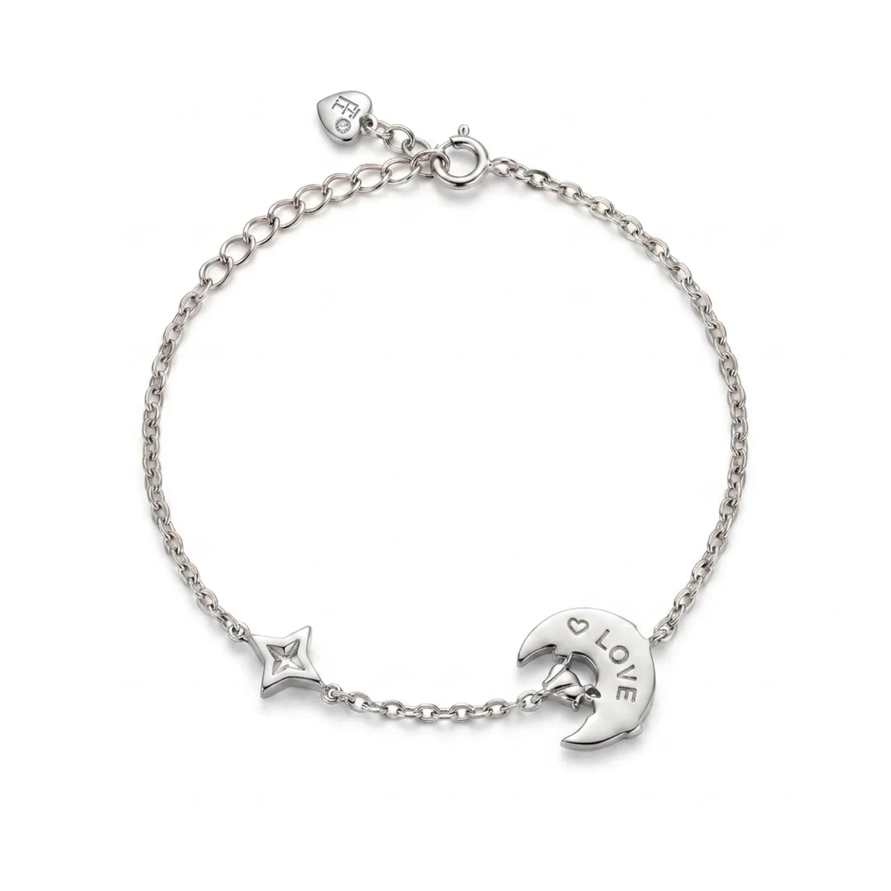 Colorful Crescent Bracelet with Delicate Details in 925 Silver