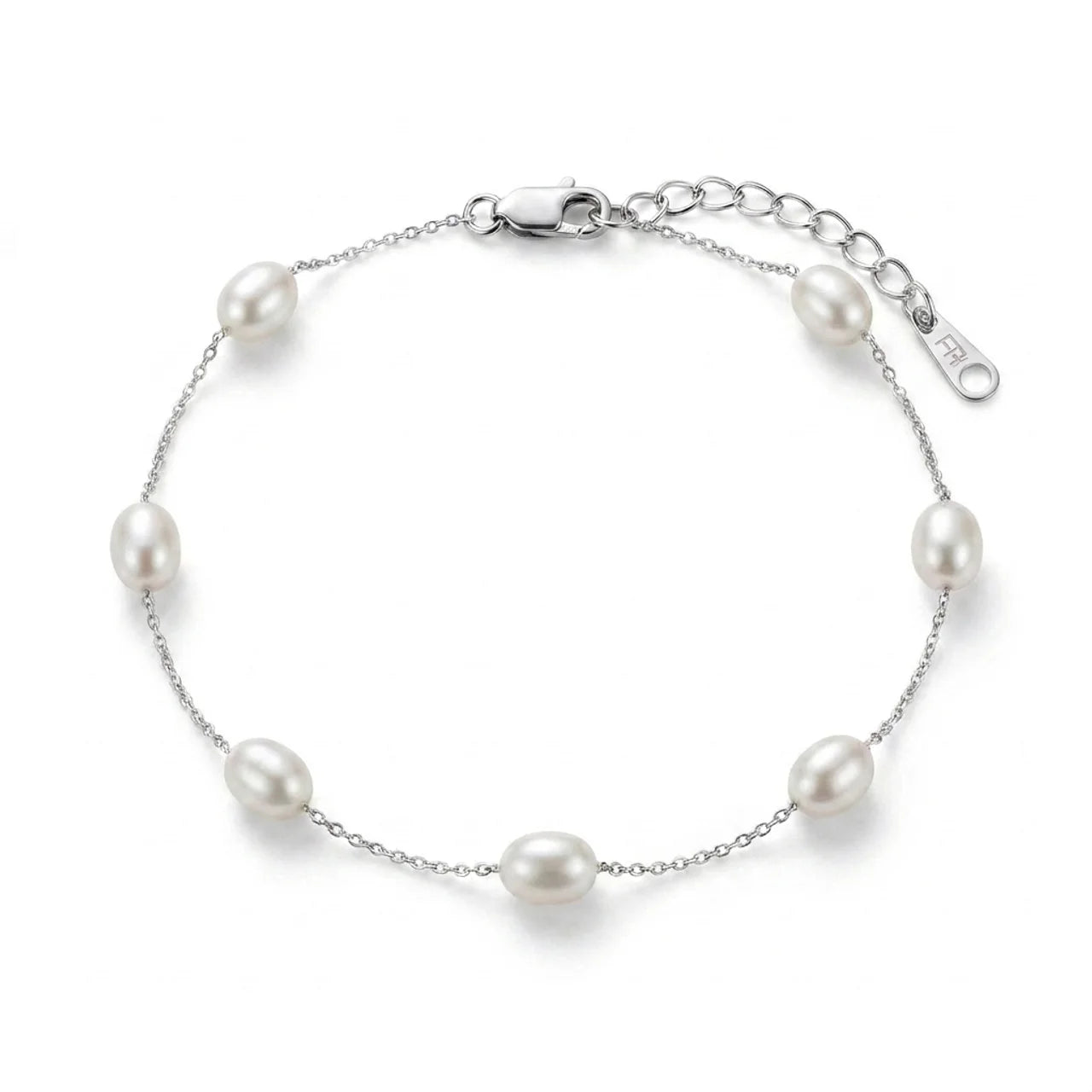 Delicate Bracelet with Pearl Beads in 925 Silver