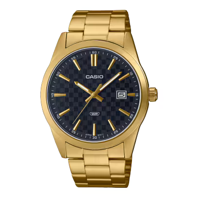 Casio Men's Analog Watch – Gold Case & Stainless Steel Band