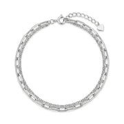 Delicate Double Chain Bracelet in 925 Silver