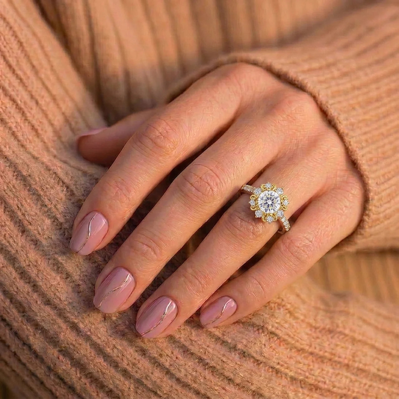 925 Silver Royal Design Ring – Gold Plated