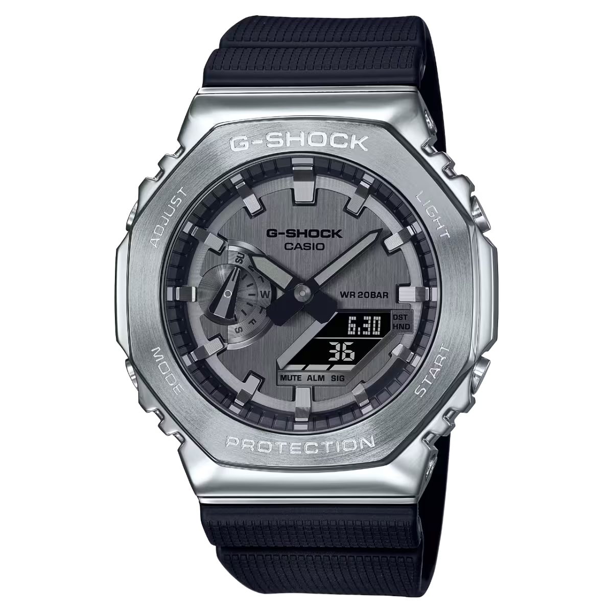 Casio G-SHOCK Men’s Analog-Digital Watch Metal Bezel with Resin Band GM-2100-1ADR