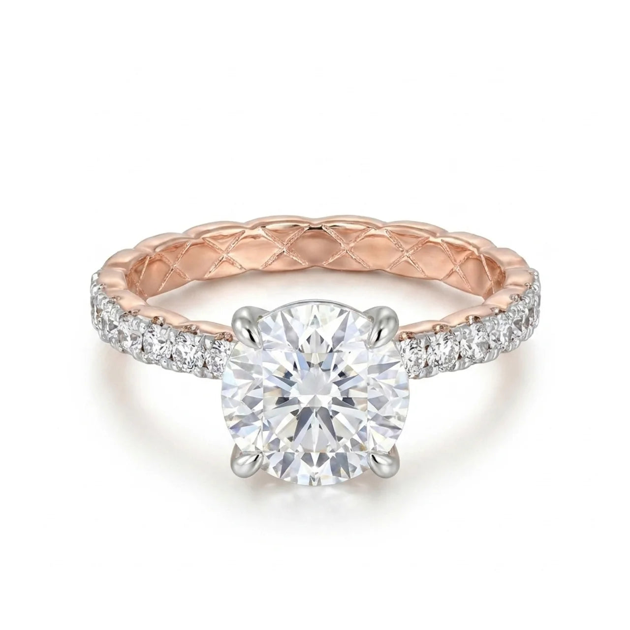 925 Silver Simple Design Ring with Sparkling Round Stones
